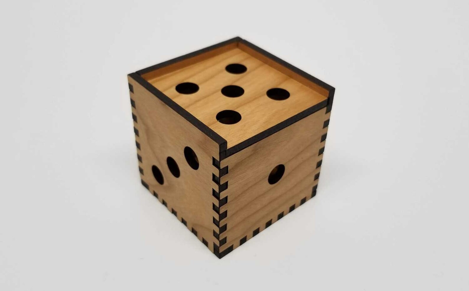 Laser Cut Wooden Dice Box Etsy