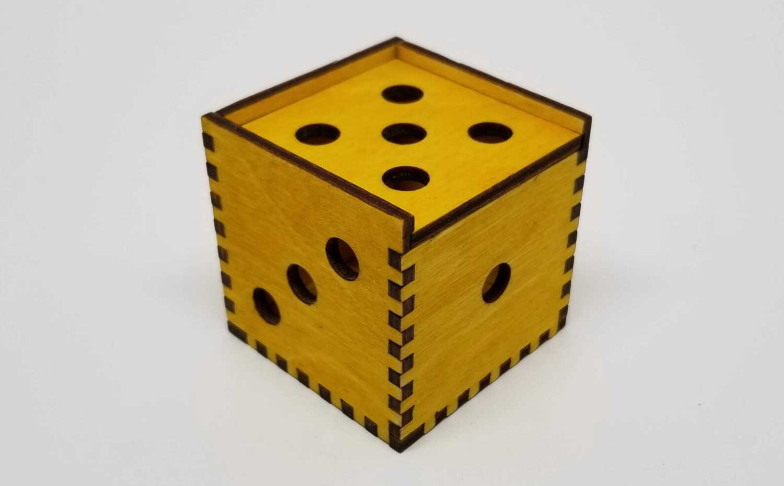 Laser Cut Wooden Dice Box Etsy