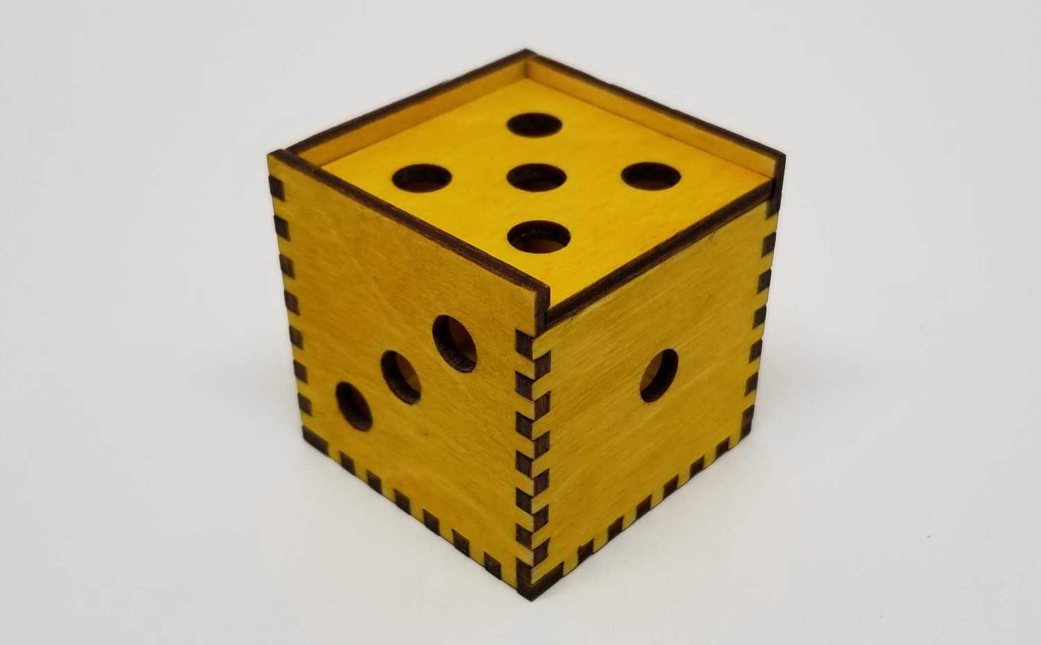 Laser Cut Wooden Dice Box Etsy