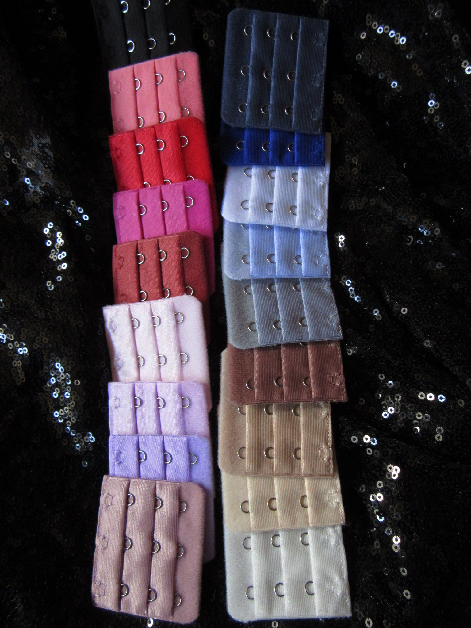 Lot De 8 Extensions De Soutien-gorge Réglables - 3 Crochets, élastique - Couleurs Assorties (noir, Blanc, Nude, Rose)