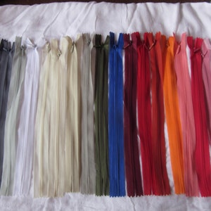 1 x 9.5&quot; / 24cm invisible zipper invisible zip nylon zip in choice of colours