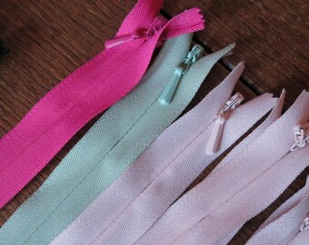 1 x 14" 15" or 16" 35.5cm, 39.5cm, 42cm invisible zipper invisible zip in choice of colours