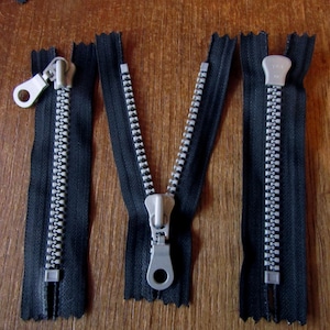 5.25&quot; 13cm closed end super chunky zip plastic zipper black grey teeth no. 7 zips  many available UK seller