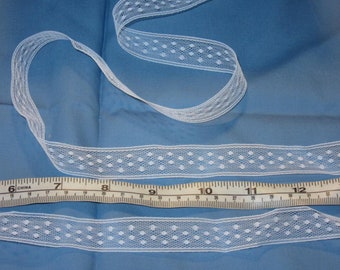 19mm  delicate dobby spot mesh lace white spotty lace  1 - 25yds  UK seller