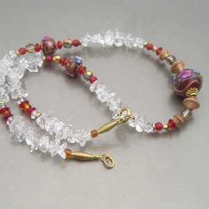 Vintage Nugget Crystal & Wedding Cake Murano Glass Venetian Necklace