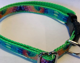 Tiny Tie Dye Collar (1/2" wide)
