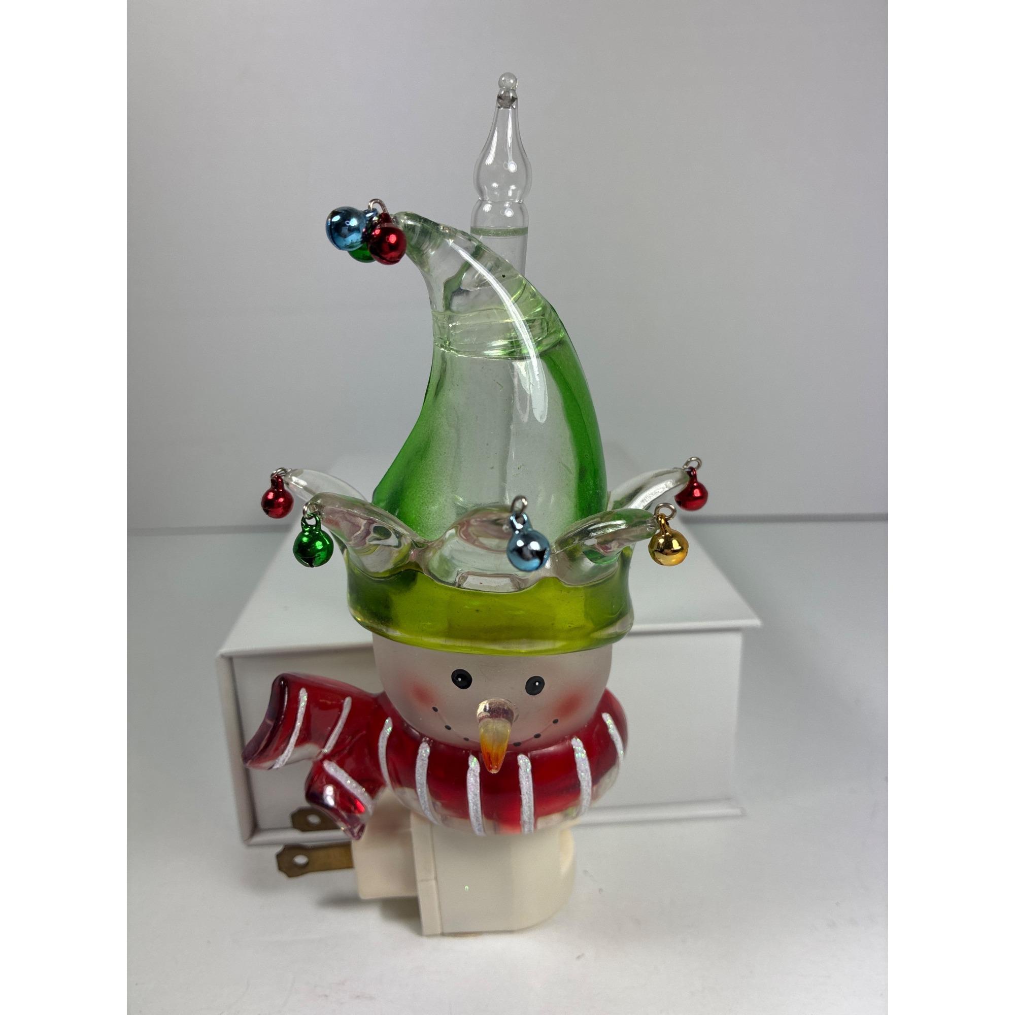 Vintage Style Christmas Bubble Night Light Snowman Tree Glitter