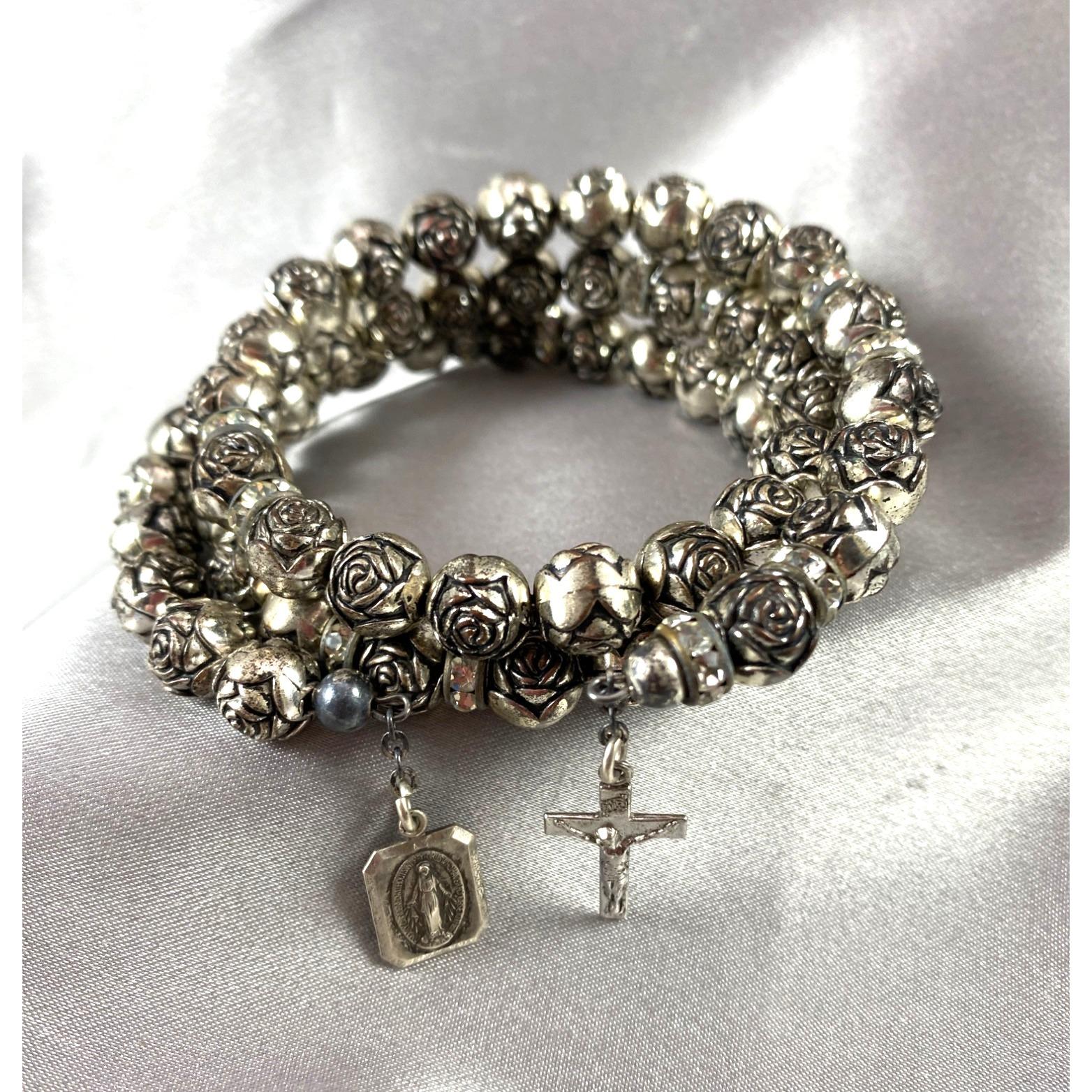 Bracelet Chapelet Cristaux Vert Transparent - Style Manchette - Neuf Avec étiquettes