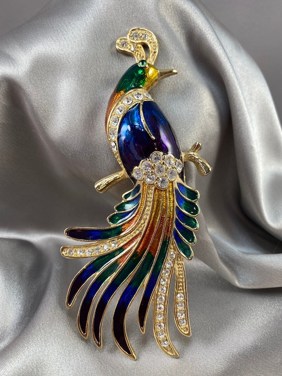Broche Oiseau Bleu GG Harris - Étain Fin Vintage 2000 - Unisexe
