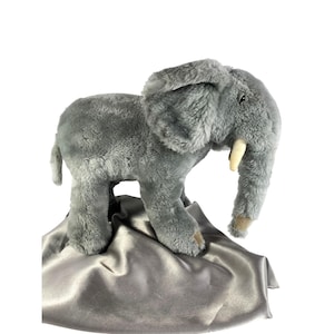 Dakin Plush Grey Elephant with Tusks Stuffed Animal 12 inch Tags Vintage 1979