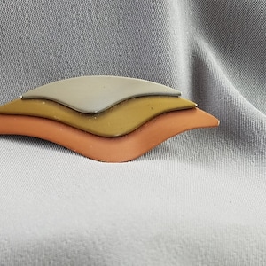 Pin// 3 Metals //Copper //Brass //Aluminum//Waves//Wings//Modern//60s look//Hand made //Vintage
