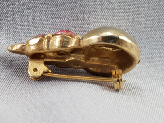Pin//Christmas Ornament//Gold tone metal//Hand se… - image 3