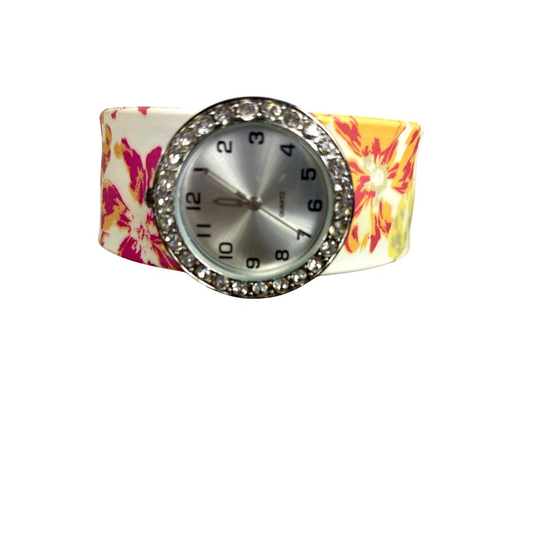 Snap Bracelet Watch Set Quartz Interchangeable Bands Rhinestone Bezel ...