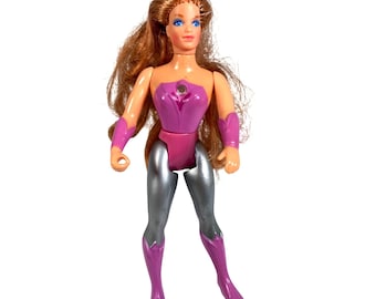 Vintage 1985 She-Ra docka + Princess of Power tillbehör lot Mattel POP leksak