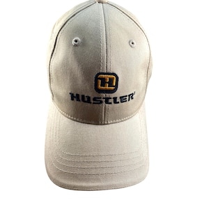 Hustler Baseball Cap Hat Golf Adjustable Beige Embroidered Cotton Vintage