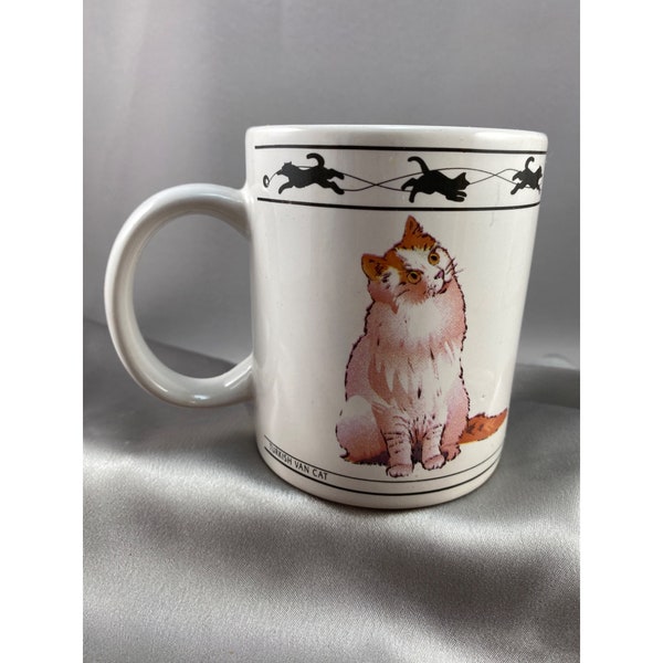 Cat Lovers Mug Turkish Van & Chartreux JDT 4 Inch 3 inch diam. 10 oz Vintage