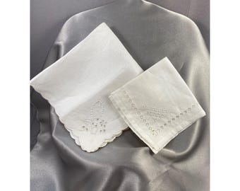 ヴィンテージ装飾ナイロンハンカチ オリジナルボックス 銀糸刺繍