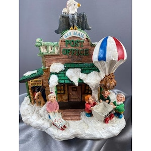 Santas Town Post Office Vintage International Resourcing 1995 Hand painted SEE