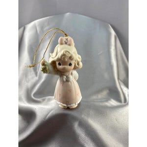 Precious Moments Christmas Ornament 1995 Collectible Girl With Mistletoe Vintage
