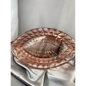 Windsor Depression Glass Pink Jeanette Glass Boat Shape Serving Vintage