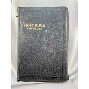 King James Version Holy Teaching Bible Concordance Zippered Cover Vintage