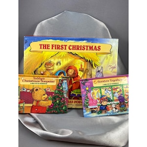 The First Christmas Pop-Up Book Set Of 3 By Landolls Vintage