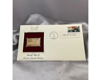 Vintage Tweede Wereldoorlog mariniers aanval Tarawa gouden stempel replica 1e dag omslag '93