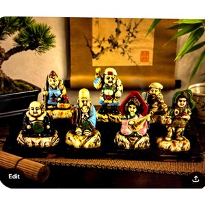 7 Lucky Japanese Gods - Etsy 7 Lucky Japanese Gods - Etsy