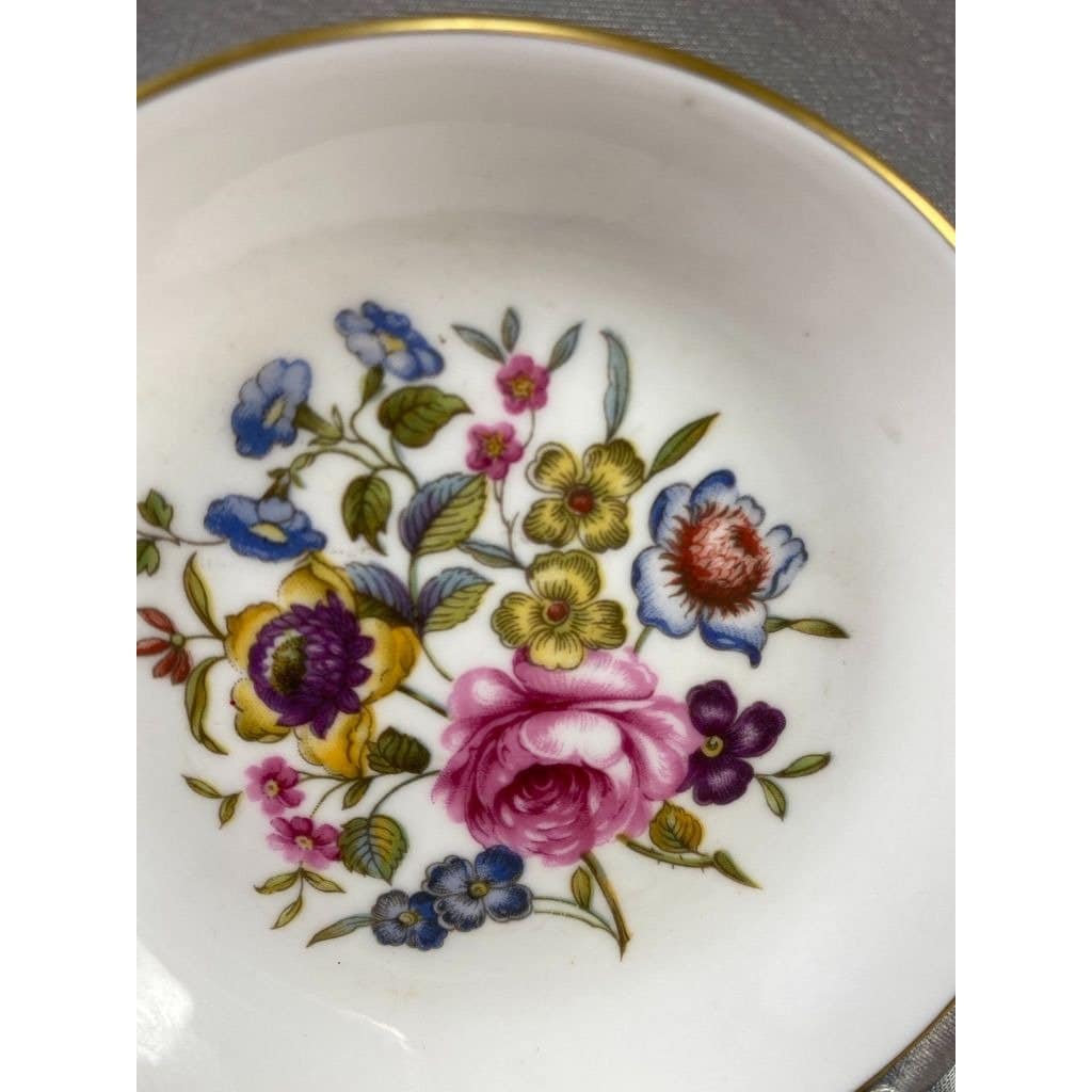 Trinket Dish Royal Worcester Fine Porcelain Gold Rim England Exc Avon ...