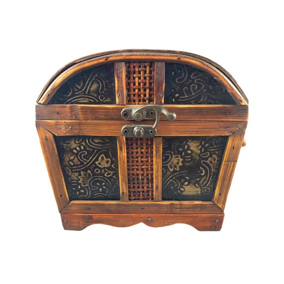 HMF Scrigno in Legno Grande con Serratura Decorativa, Cassa del Tesoro