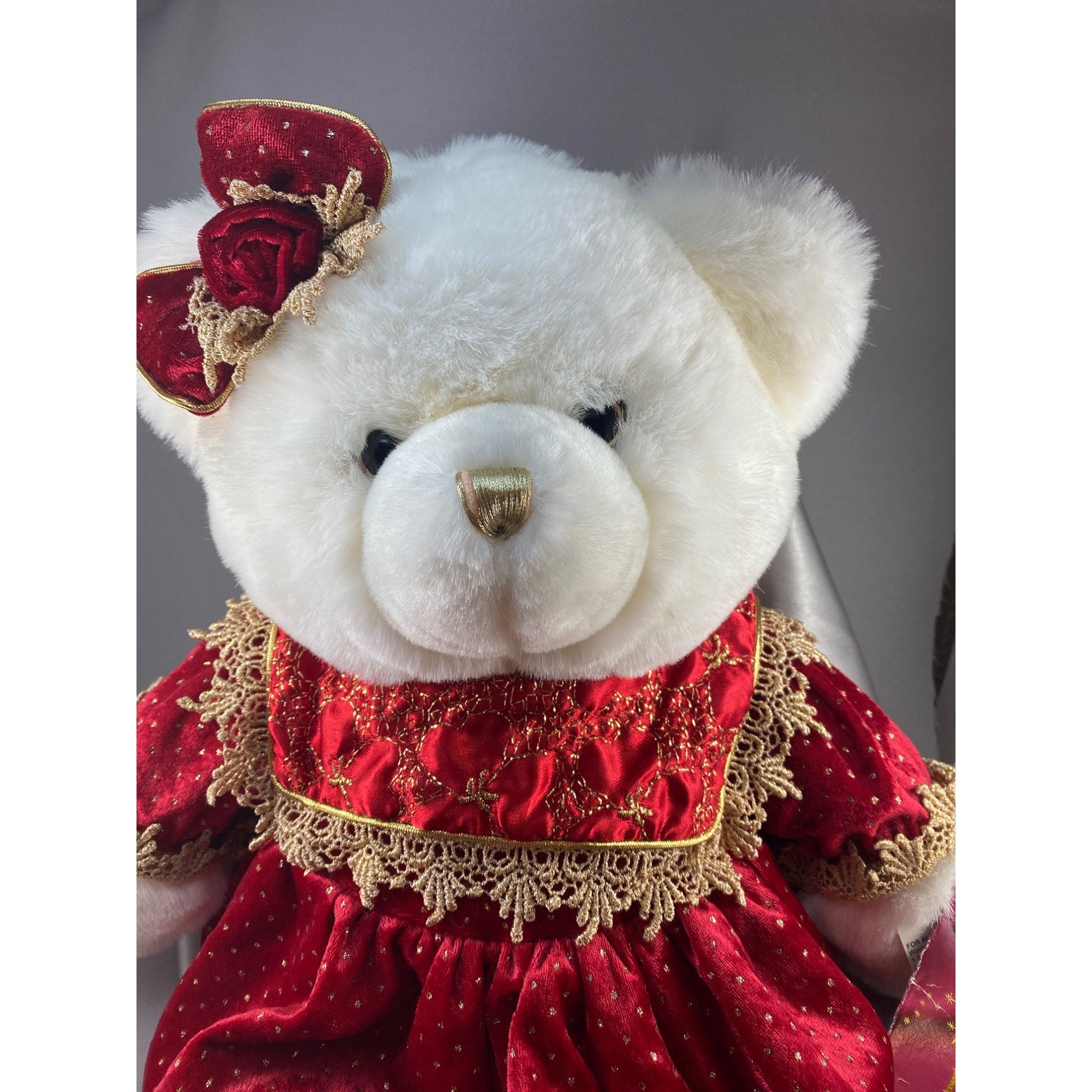 Bear Stuffed Animal Dandee White Large Limited Edition Keepsake