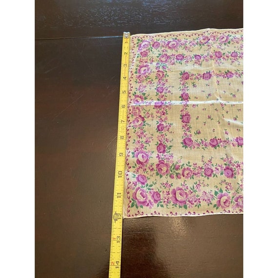 Handkerchief Lavender Rose Square Pattern All ove… - image 3