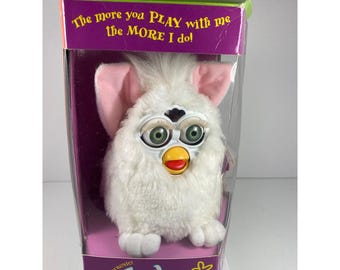 Vintage 1998 Snowball Furby - Pink and White, Tested & Working