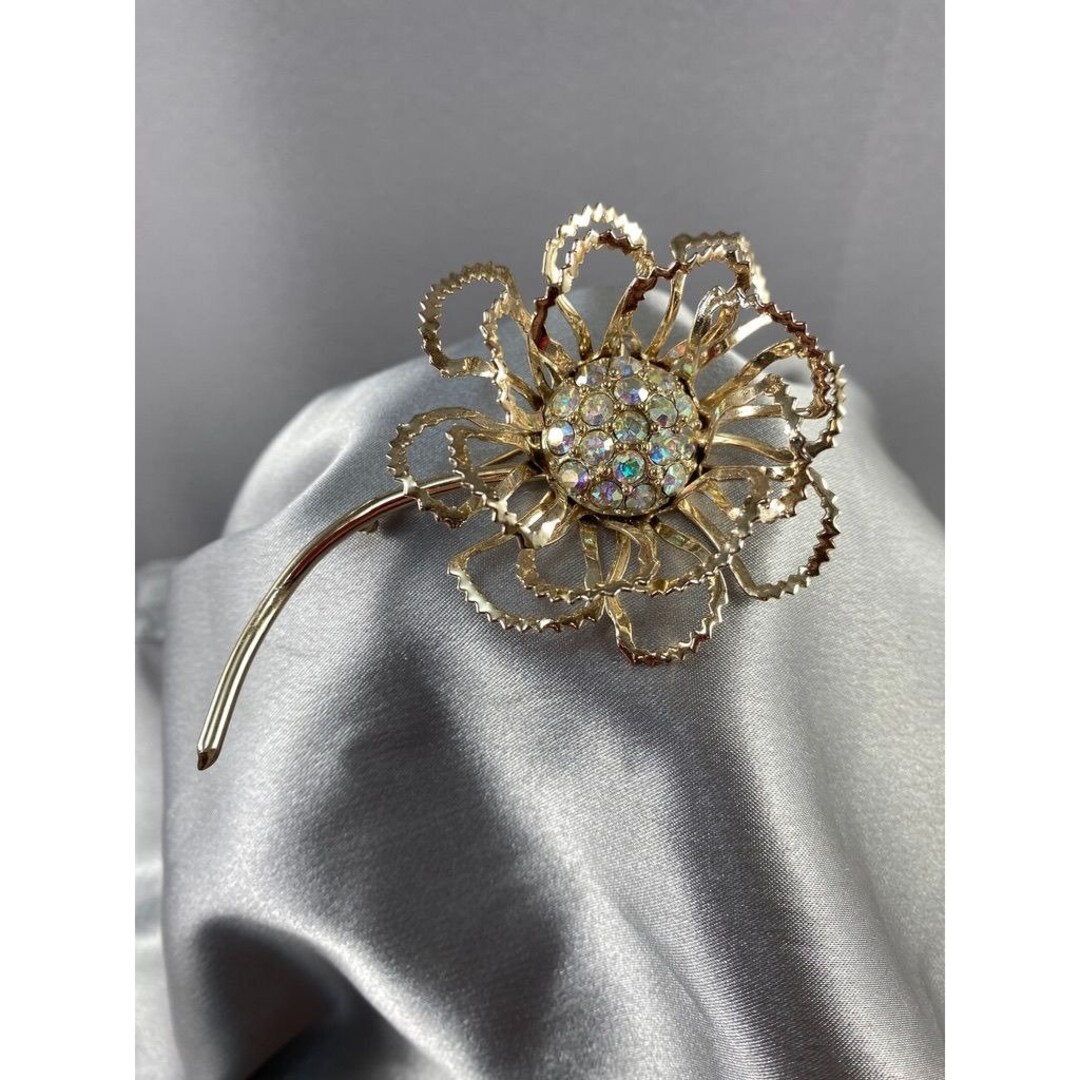 Broche Sarah Coventry Aurora Borealis - Grande, Pierres Strass, Couleur Or, Occasion