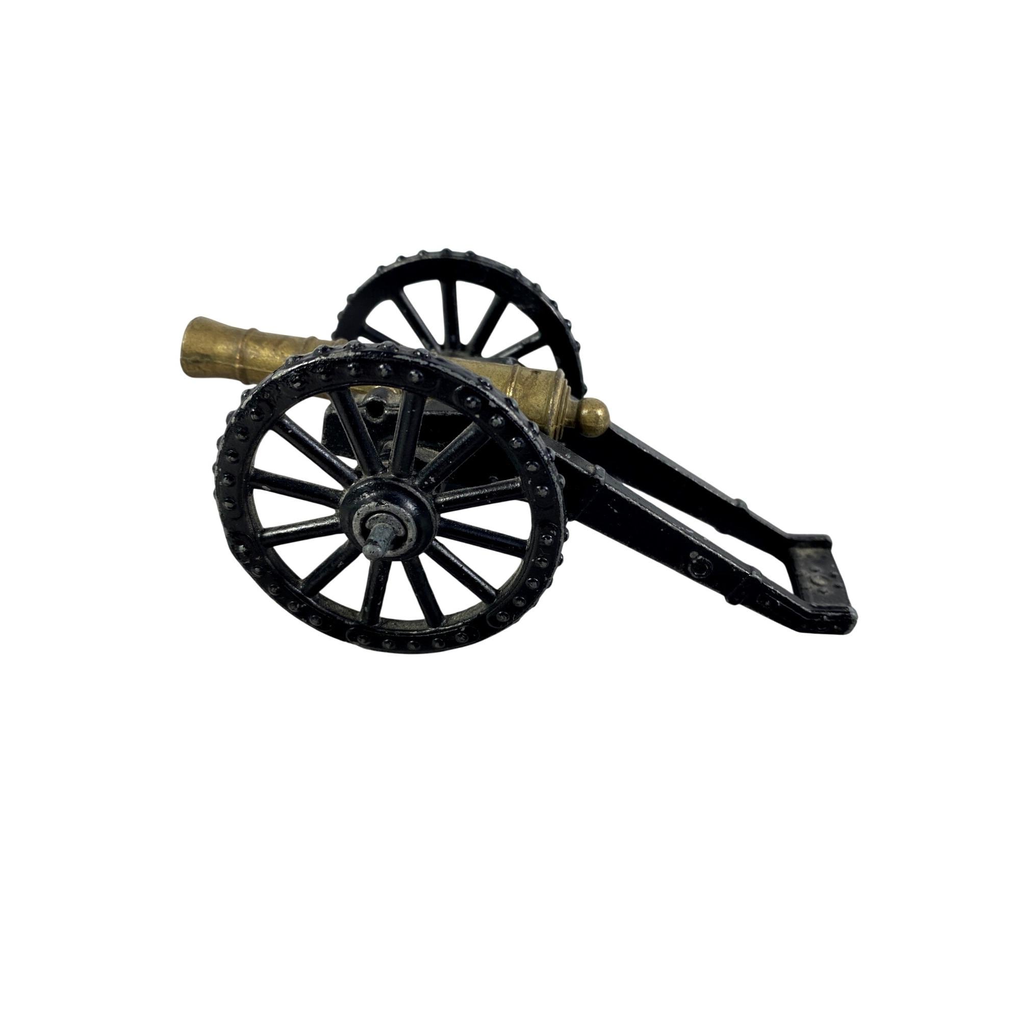 Vintage Penncraft Cast Iron Cannon-brass Barrel With Spoked Wheels