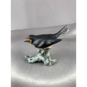 Bird Figurine Cape May Warbler Bisque Porcelain Royal Cornwall Miniature Vintage