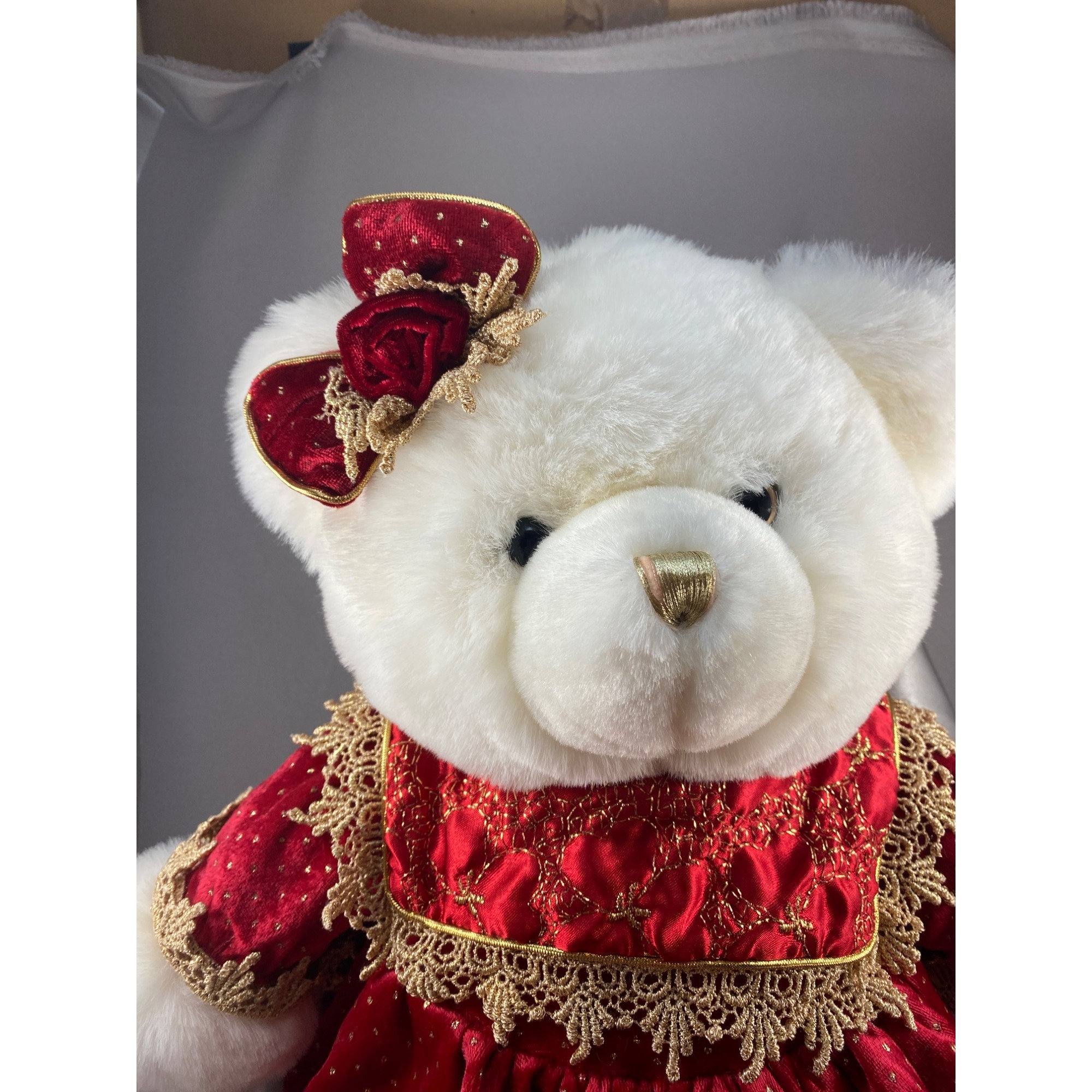 Bear Stuffed Animal Dandee White Large Limited Edition Keepsake