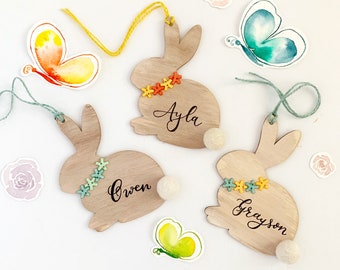 Personalized Easter Basket Tags. Wood Rags. Custom Lettered Easter Tags. Easter Tag. Easter Ornament.