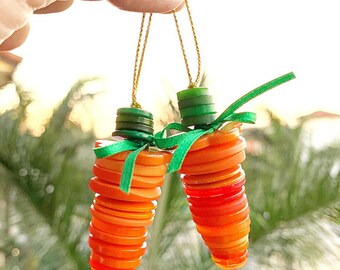 Easter Carrot Button Ornament. Button Ornament. Easter Ornament. Eastern Decor.