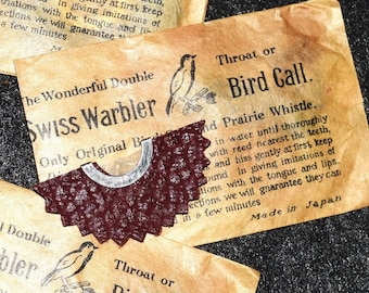 3 Vintage Unused Bird Call Swiss Warbler or Prairie Whistle in Original Packaging Bird Lovers Gift