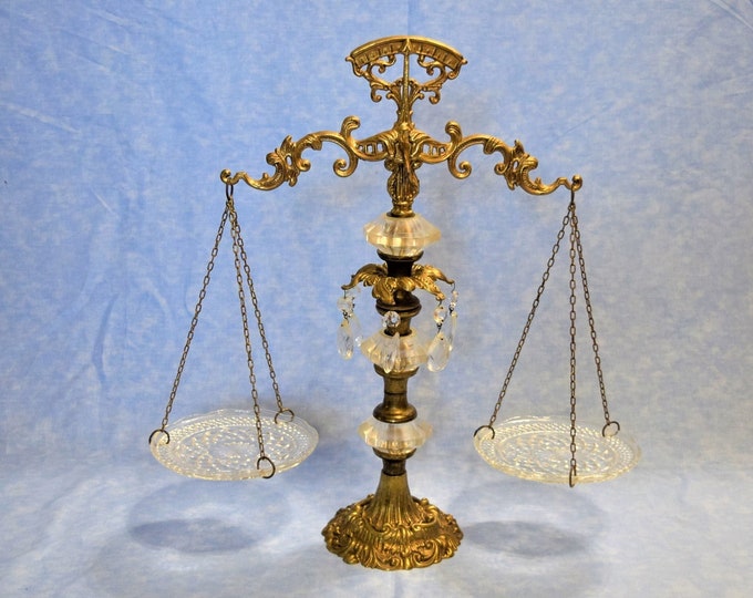 Vintage Scales of Justice Brass With Dangling Tear Drop Lead Etsy