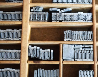 Vintage Metal Letterpress Skinny Font Half Inch Typeset Buy 5 Get 20% Off Choice Pick of Letters Punctuation