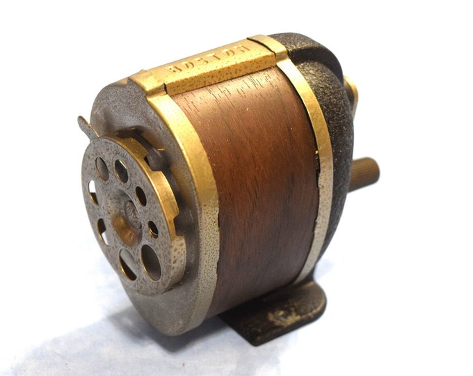 Vintage 1967 Boston Pencil Sharpener Manual Hand Crank Select Size