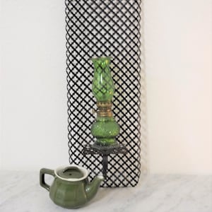 Vintage Black Metal Shelf Tall Expanded Metal Wall Sconce Shelf Vase Display Art Deco Home Decor