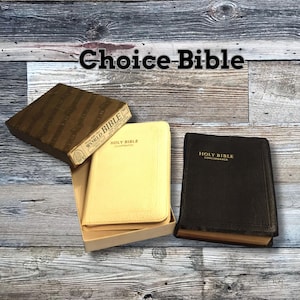 Vintage Holy Bible King James Version Zippered White Bible Religious Art Harmony of the Gospels Choice Spiritual Book
