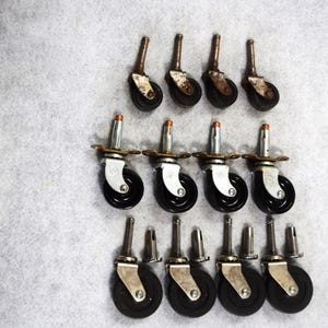 Choice Vintage Casters Wheels Matching Set of 4 Furniture Restoration Repair Junk Art Swivel Casters Stationery Casters