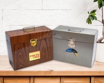 Vintage Steel File Box Midcentury 1950s Oxford Portable