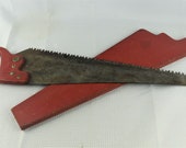 Vintage Hand Saw Red Wood Handle with Sheath Handsaw Garage Tool Man Cave Fathers Day