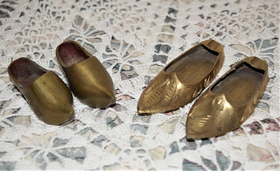 vintage brass shoes