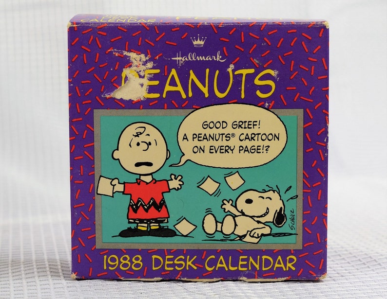 Vintage Peanuts Gang 1988 Desk Calendar By Hallmark Factory Etsy